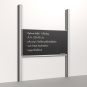 Pylonentafel, 200x100 cm, 1-flächig, höhenverstellbar, Stahlemaille schwarz 